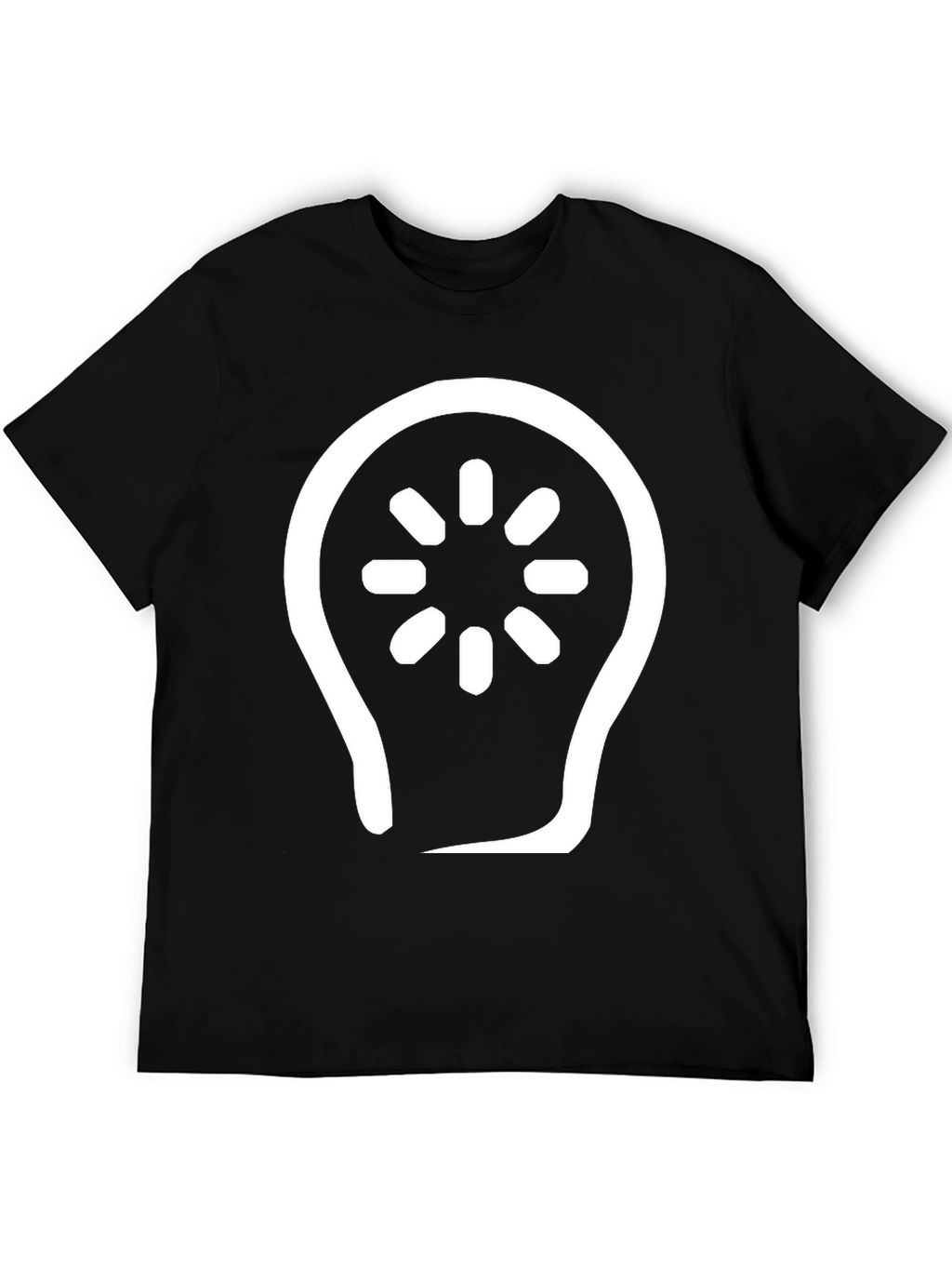 Abstract Light Bulb Graphic Tee - Black Cotton Blend