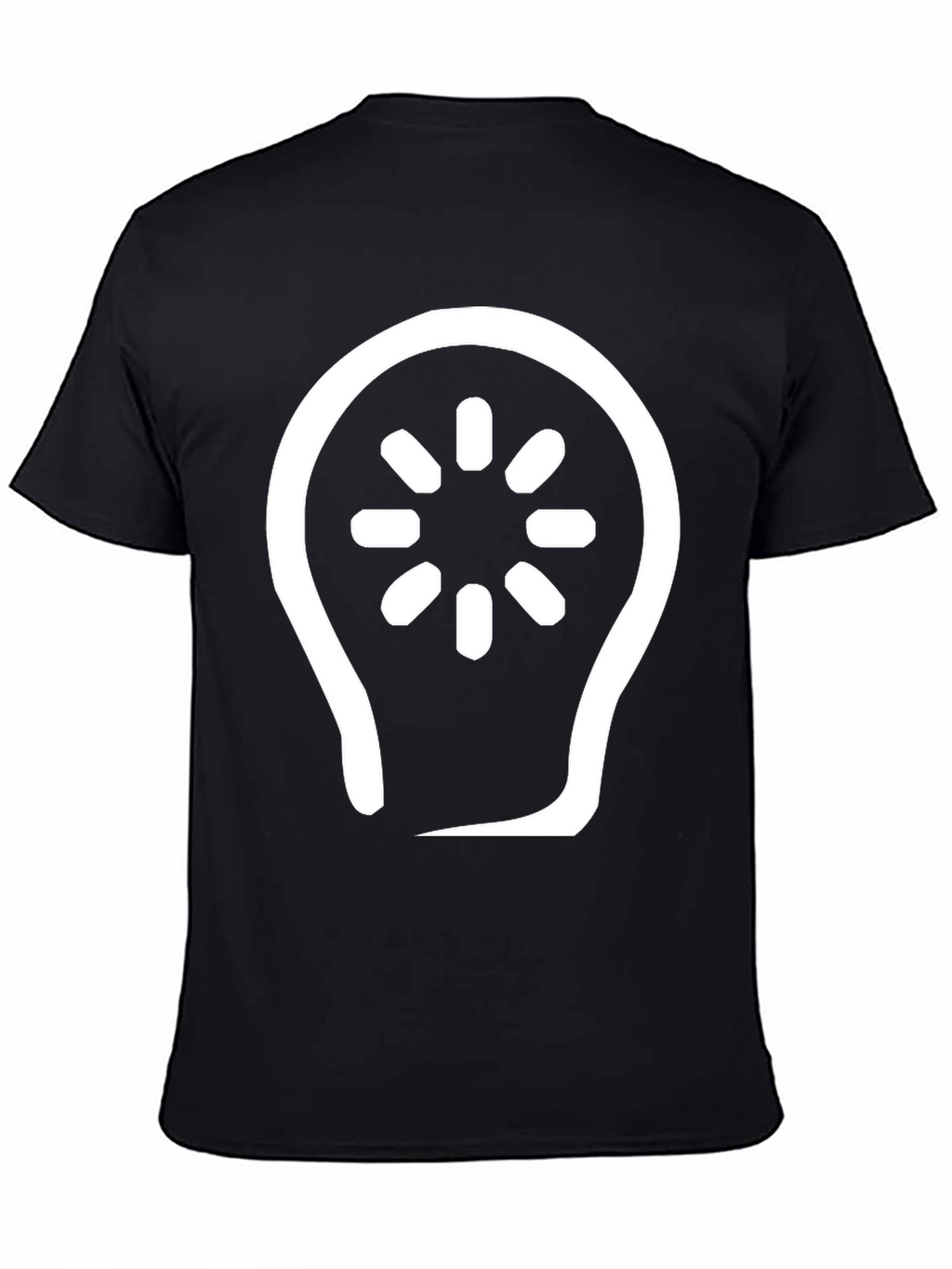 Abstract Light Bulb Graphic Tee - Black Cotton Blend