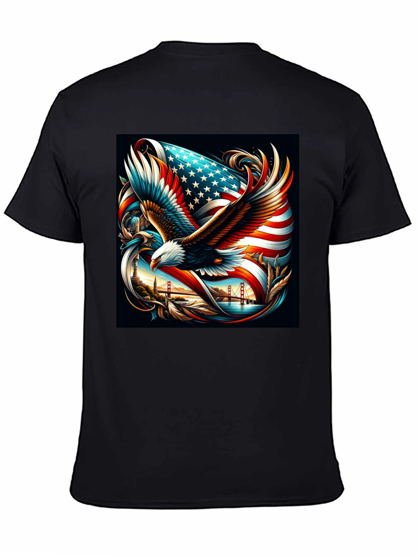 Patriotic Eagle & Flag Graphic Tee