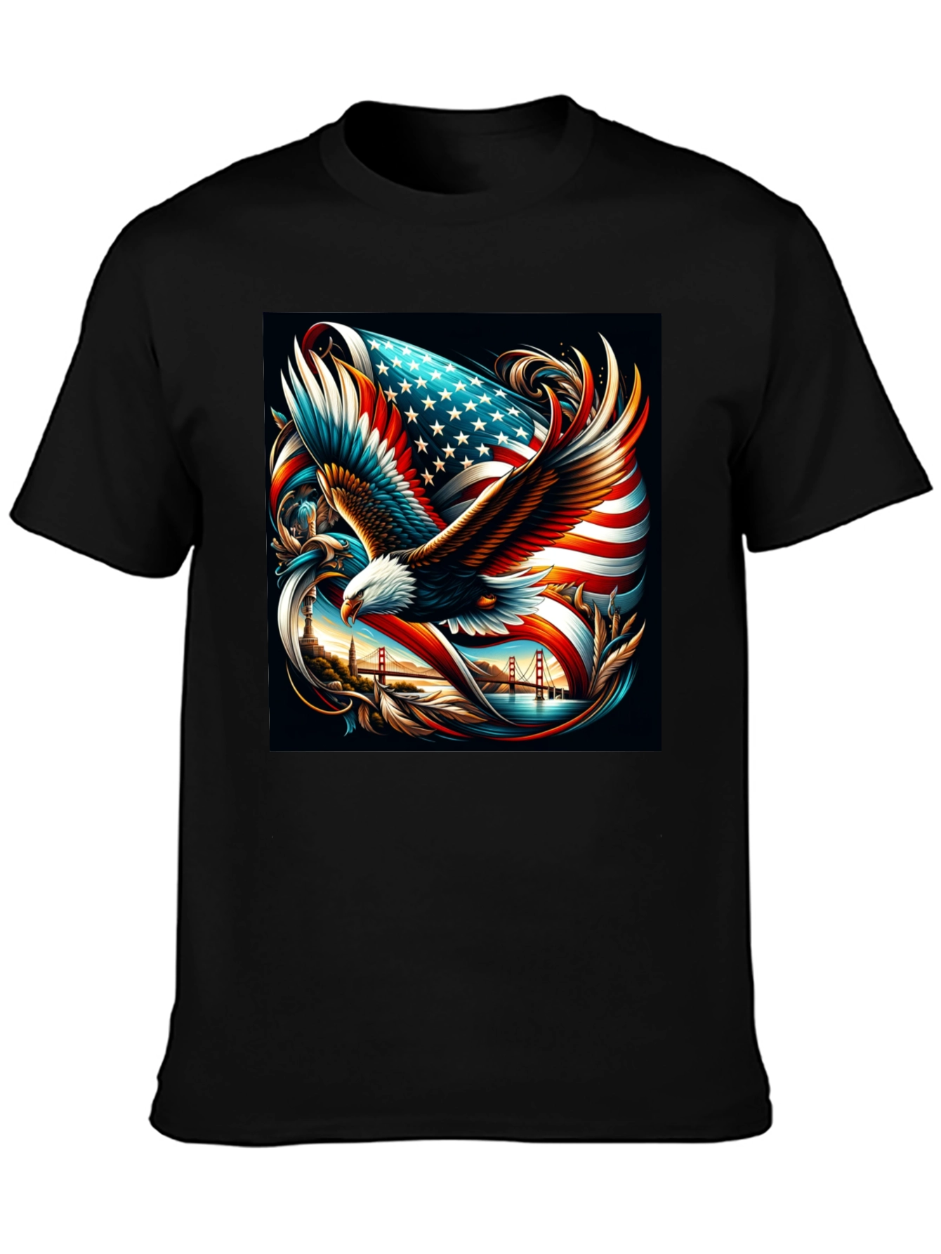 Patriotic Eagle & Flag Graphic Tee