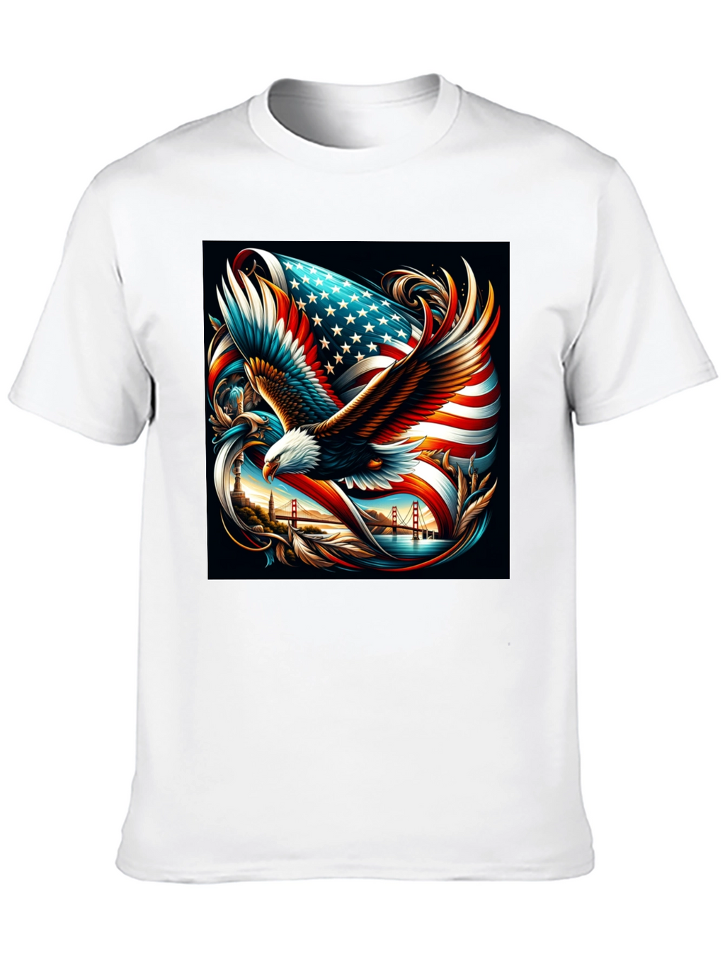 Patriotic Eagle & Flag Graphic Tee