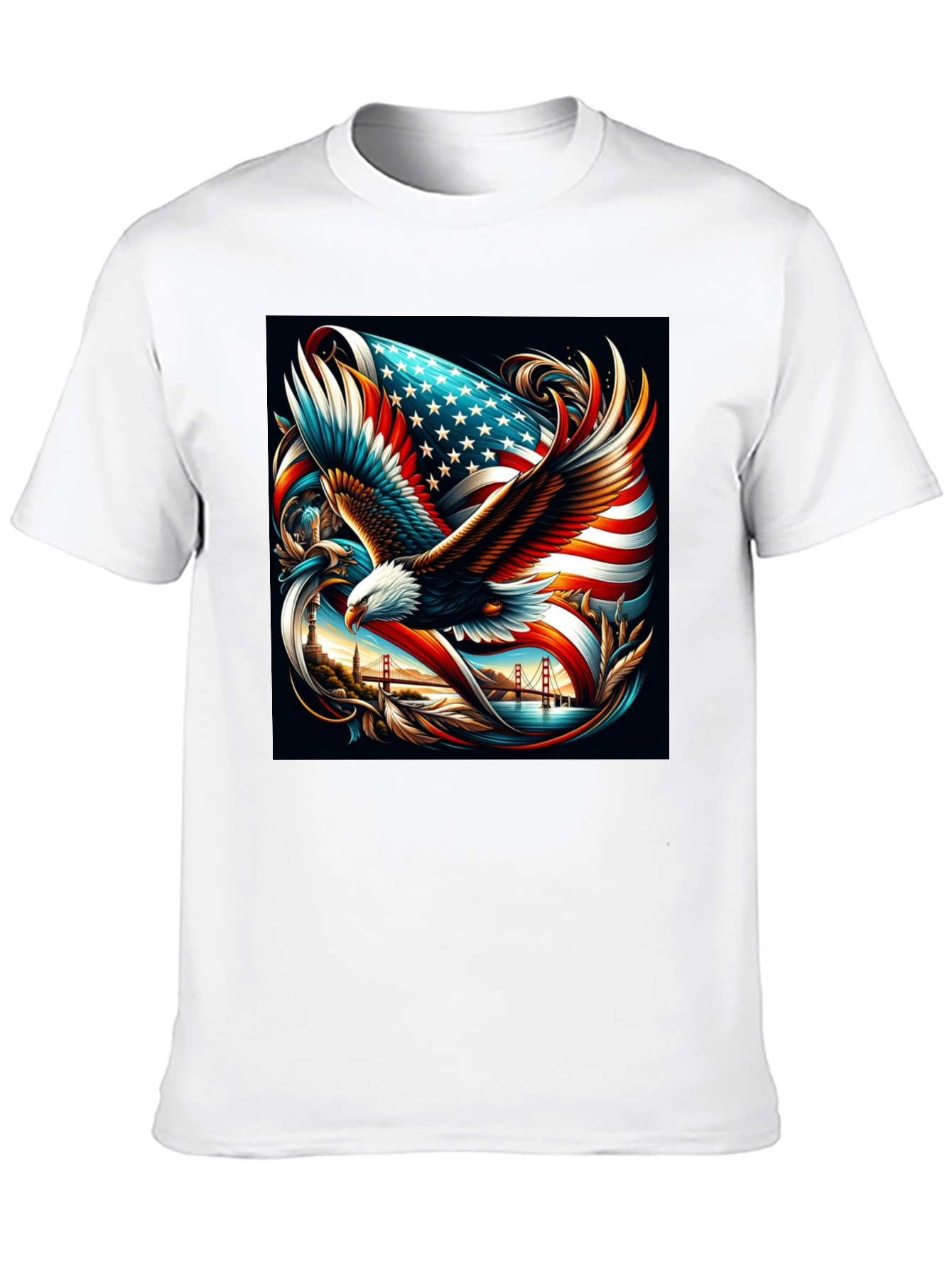 Patriotic Eagle & Flag Graphic Tee