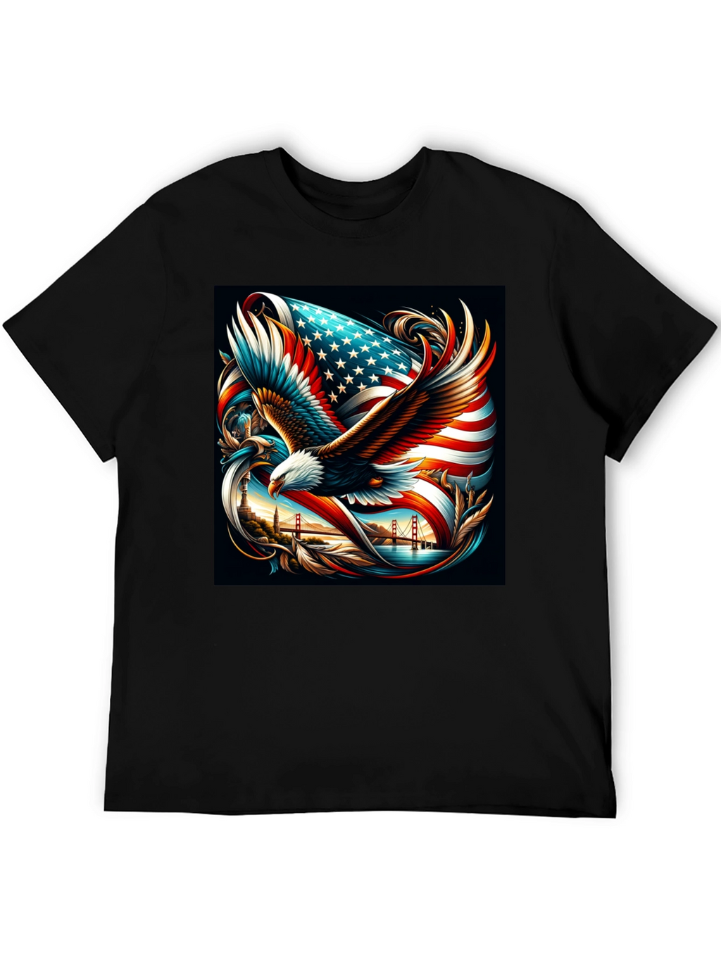 Patriotic Eagle & Flag Graphic Tee