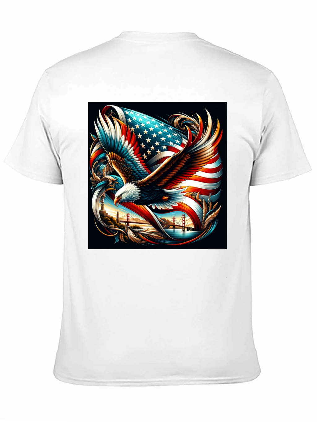 Patriotic Eagle & Flag Graphic Tee