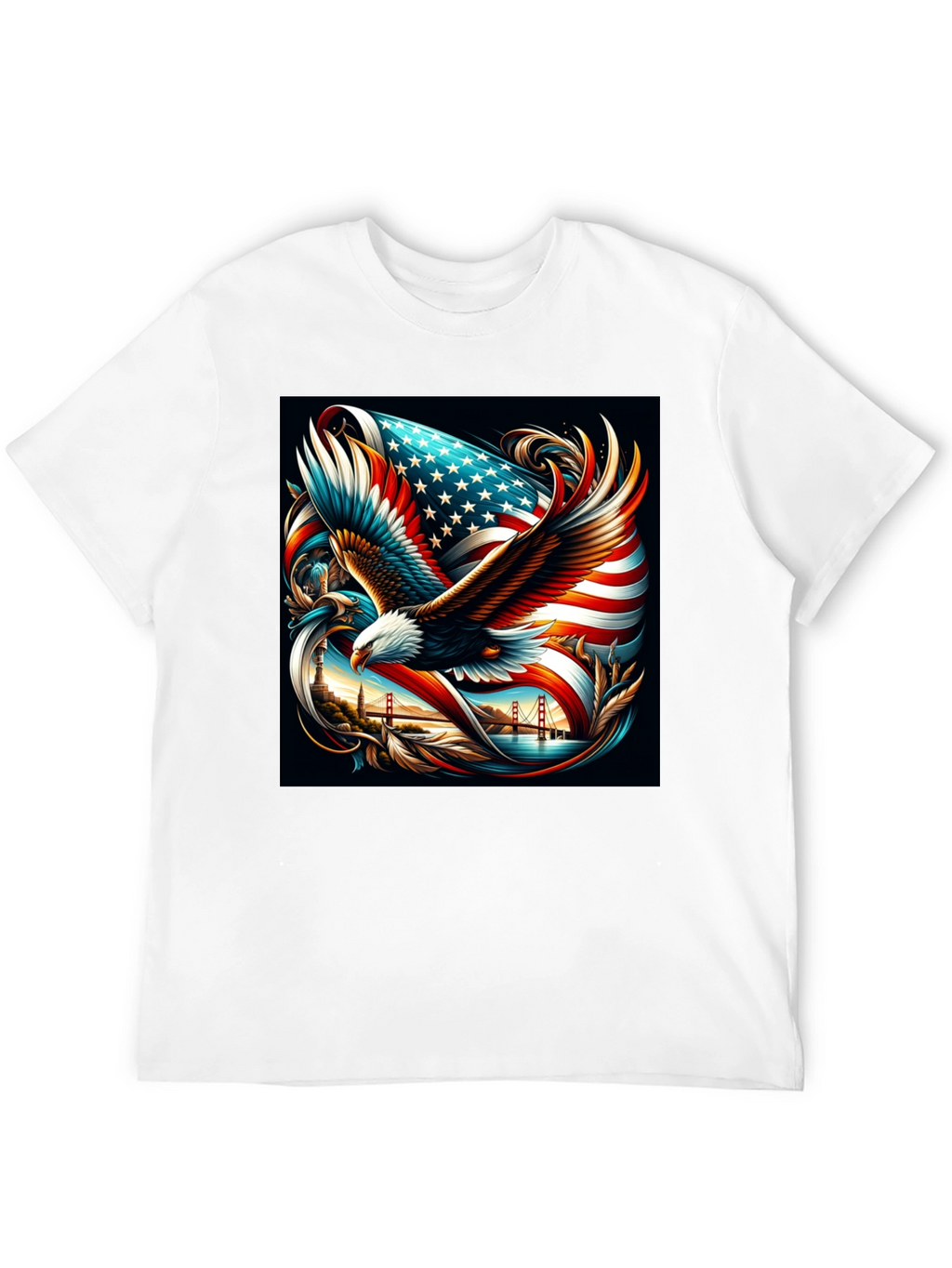 Patriotic Eagle & Flag Graphic Tee