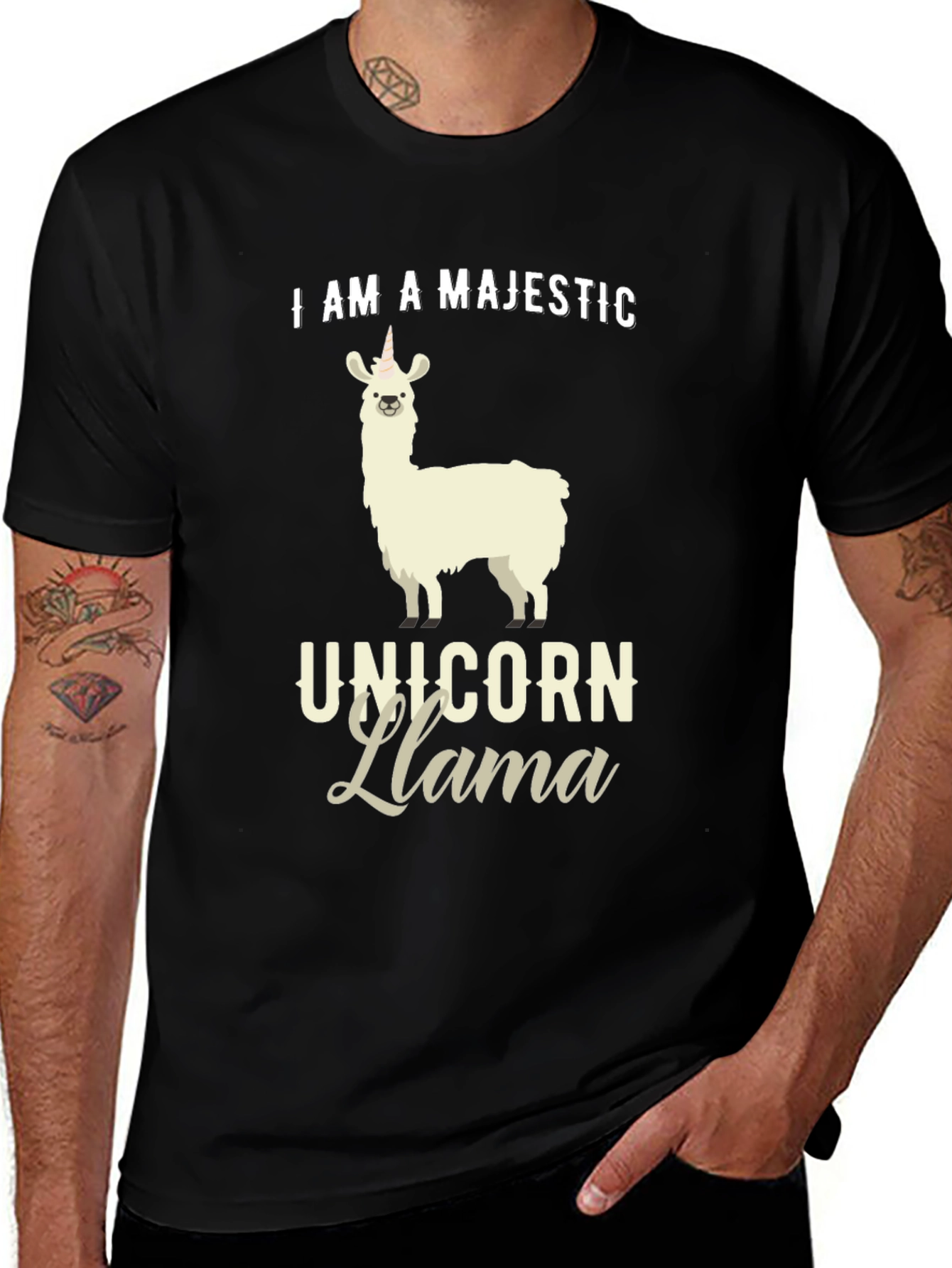 Majestic Unicorn Llama Graphic T-Shirt