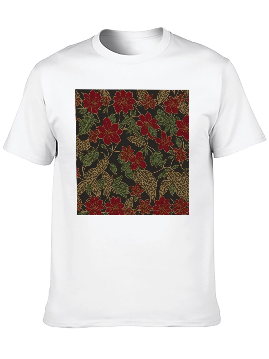 Floral Print T-Shirt - Classic Black Tee