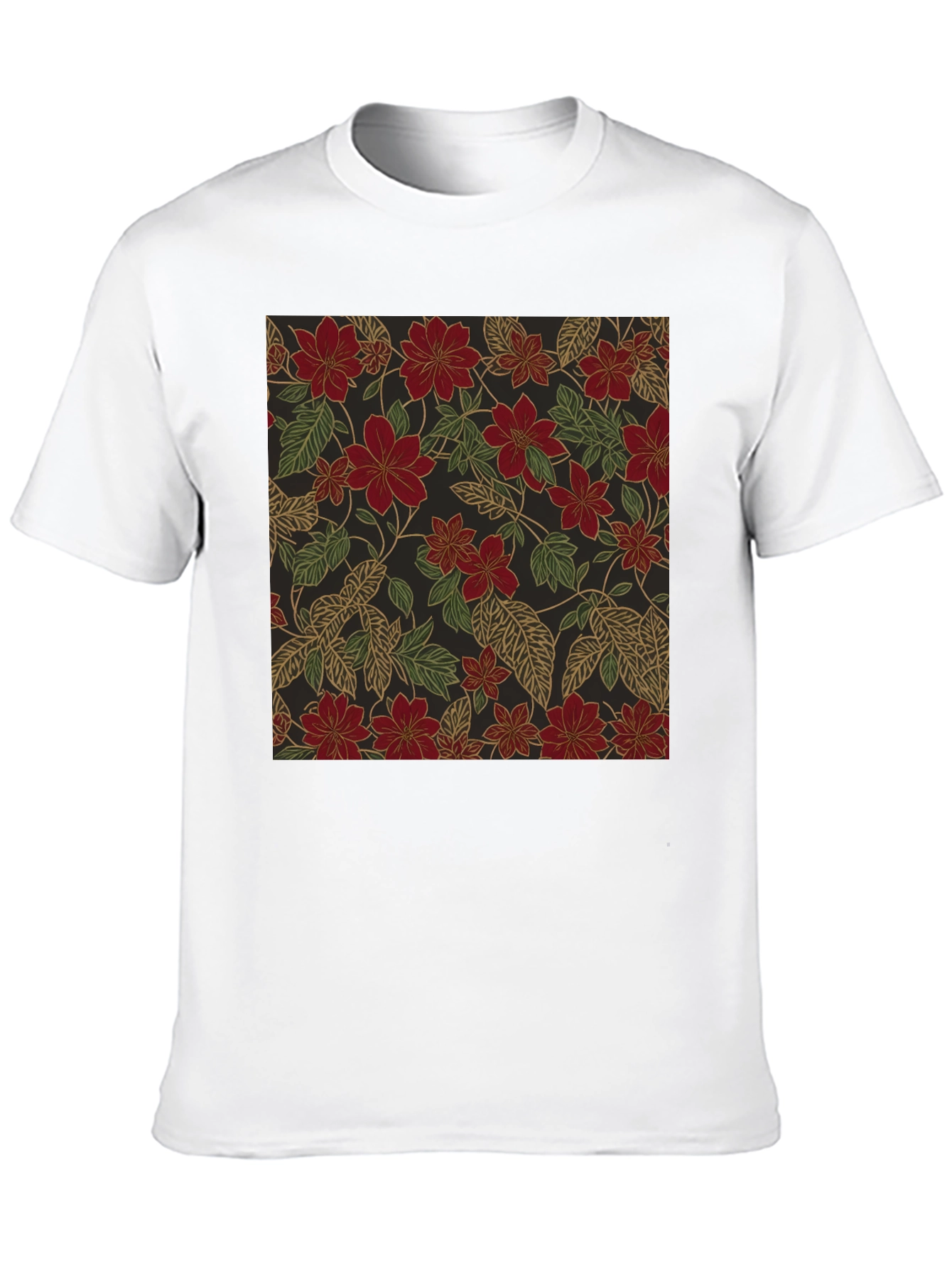 Floral Print T-Shirt - Classic Black Tee