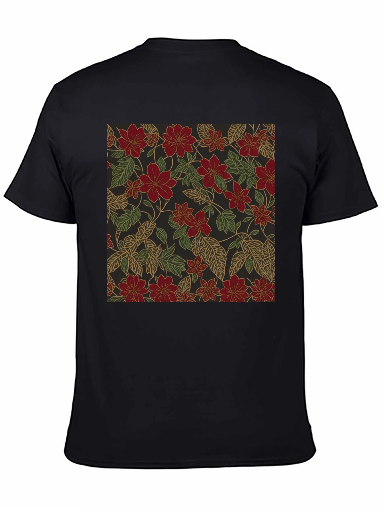Floral Print T-Shirt - Classic Black Tee