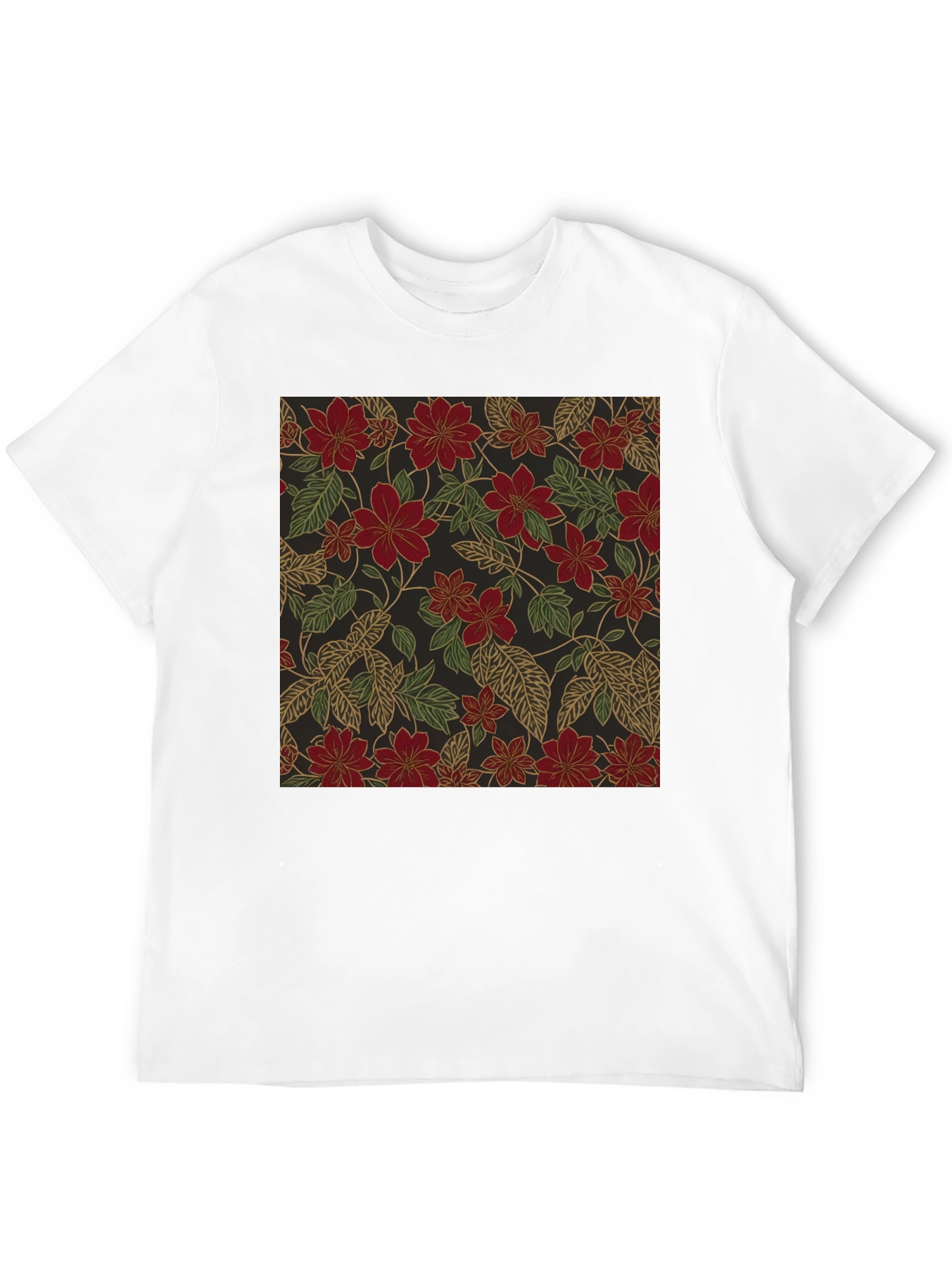 Floral Print T-Shirt - Classic Black Tee