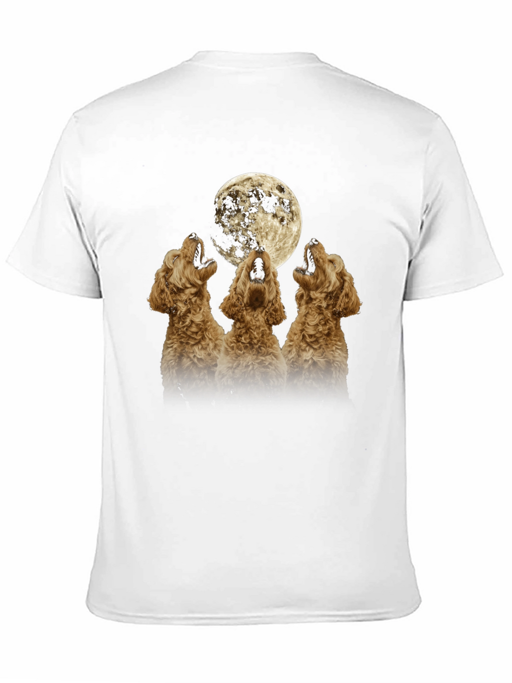 Howling Dogs Moon Graphic T-Shirt - Black