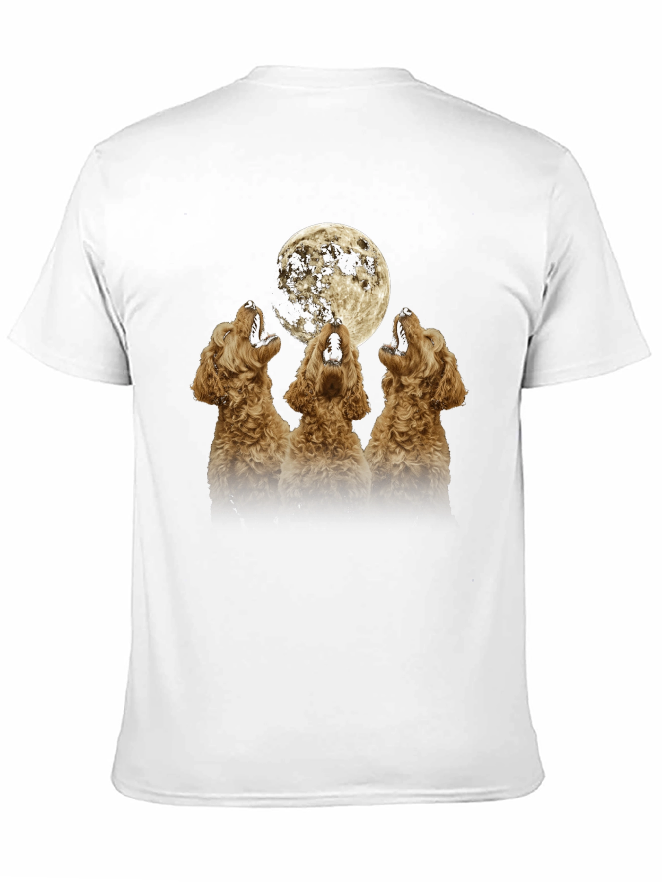 Howling Dogs Moon Graphic T-Shirt - Black