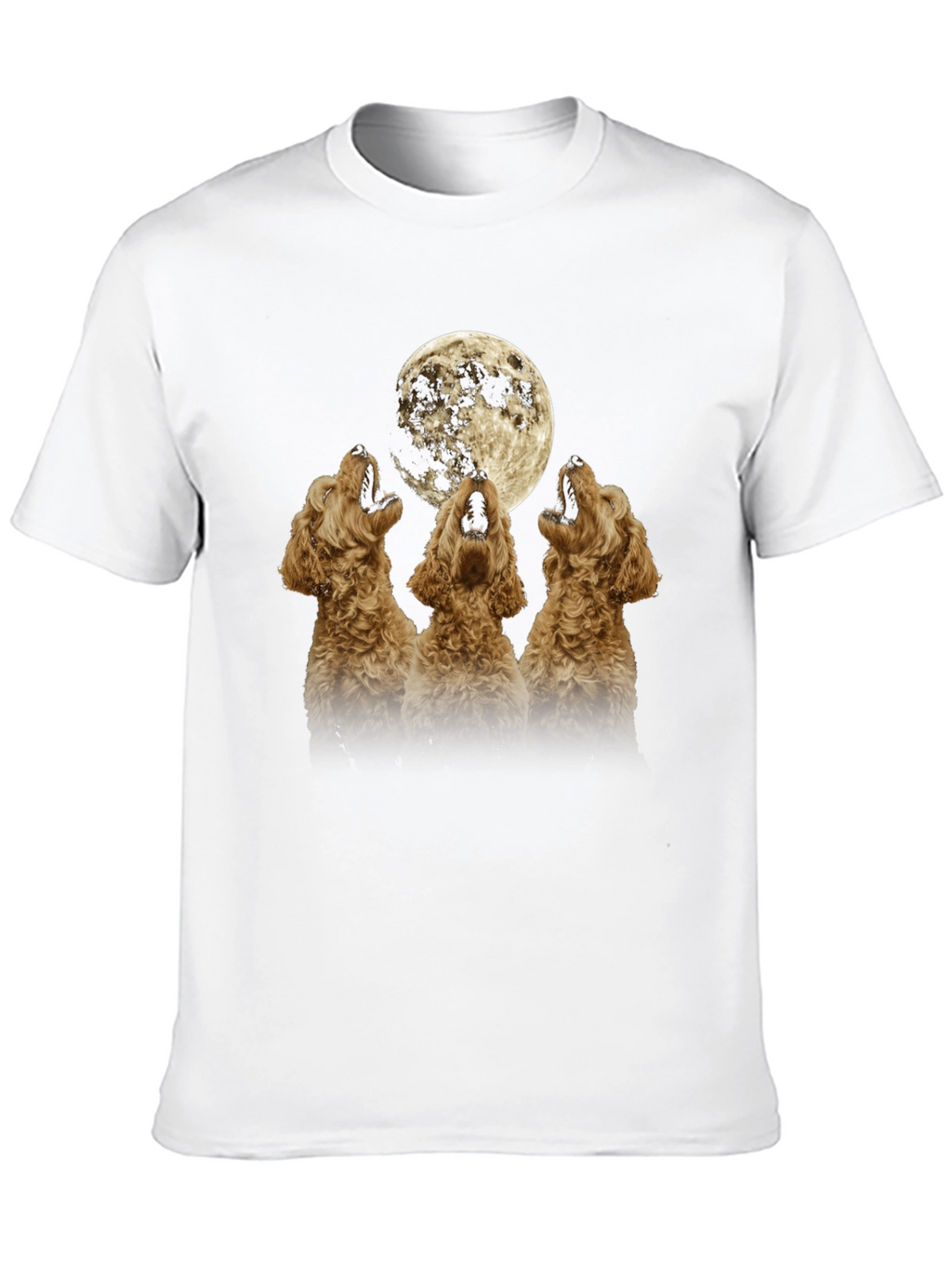 Howling Dogs Moon Graphic T-Shirt - Black