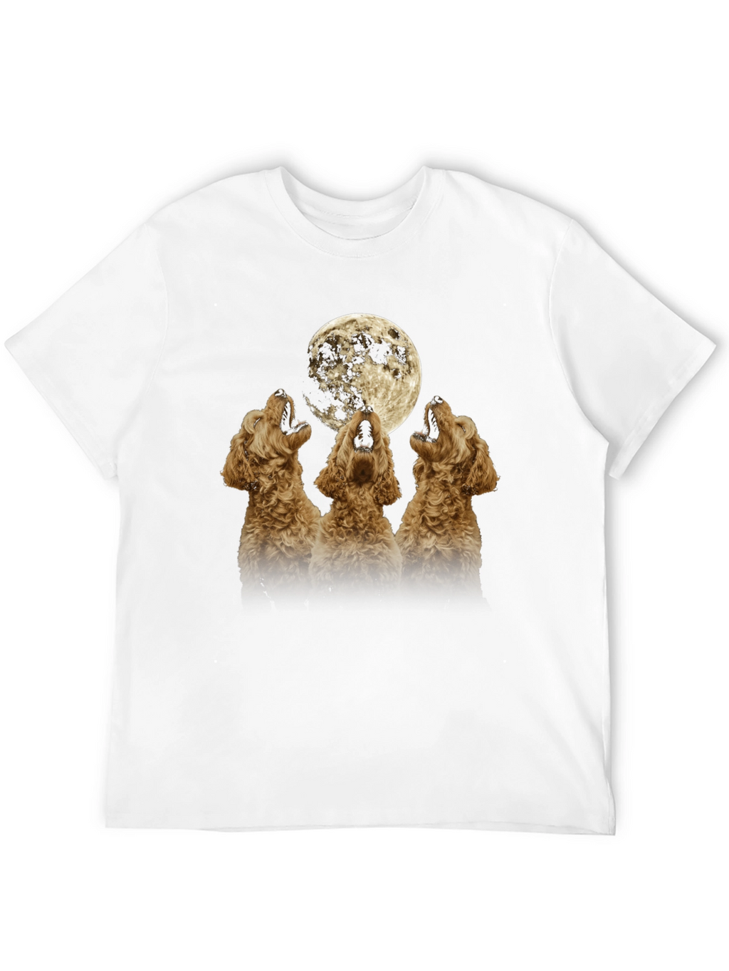 Howling Dogs Moon Graphic T-Shirt - Black