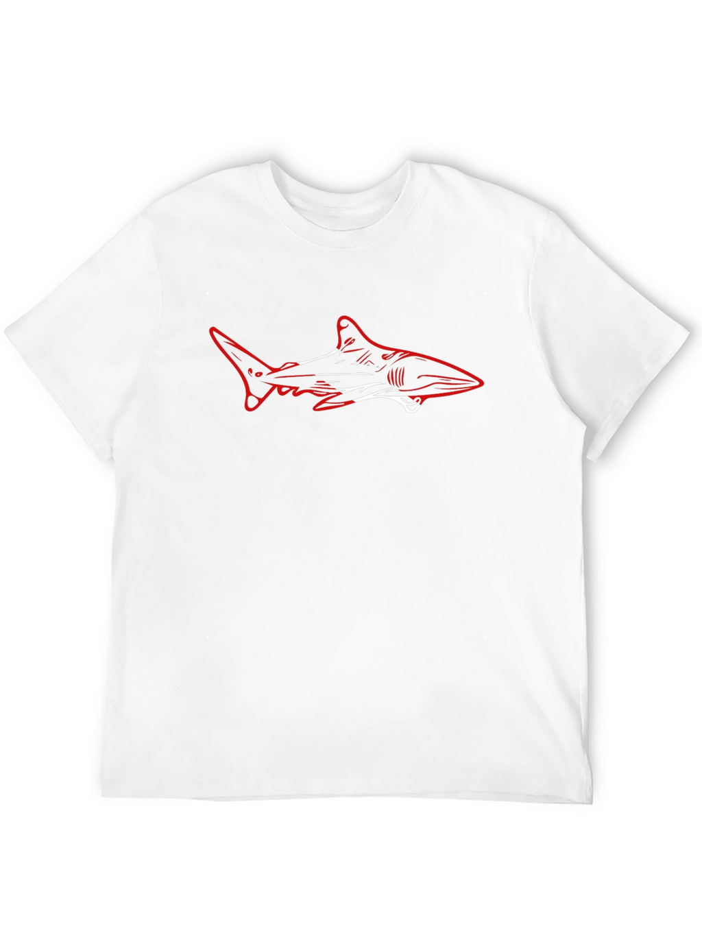 Mens Black T-Shirt with Shark Graphic
