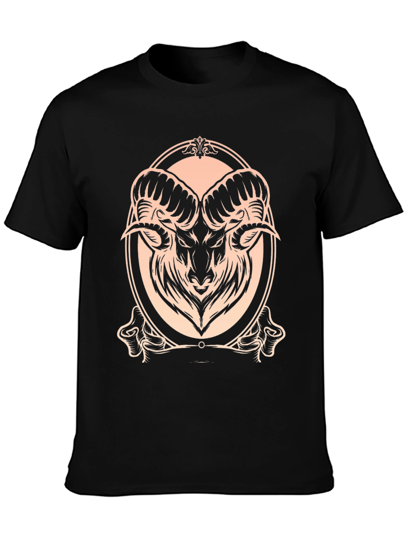 Ram Graphic Tee - Stylish Black Cotton T-Shirt