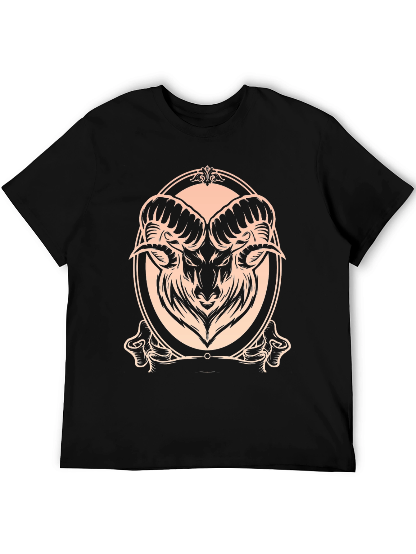 Ram Graphic Tee - Stylish Black Cotton T-Shirt