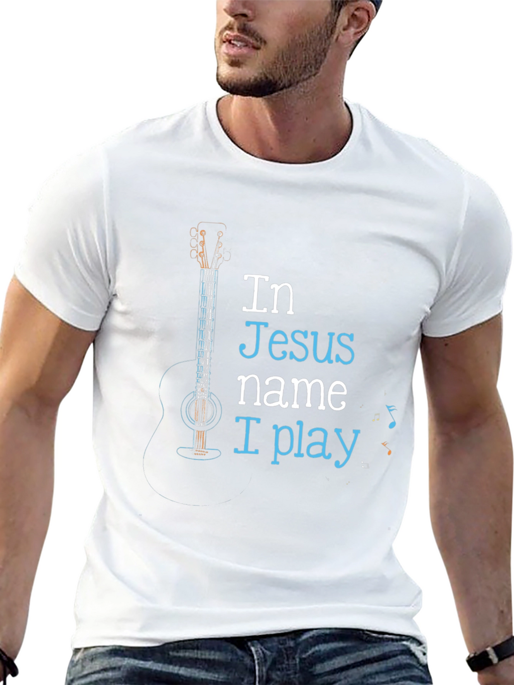 In Jesus Name I Play Black T-Shirt