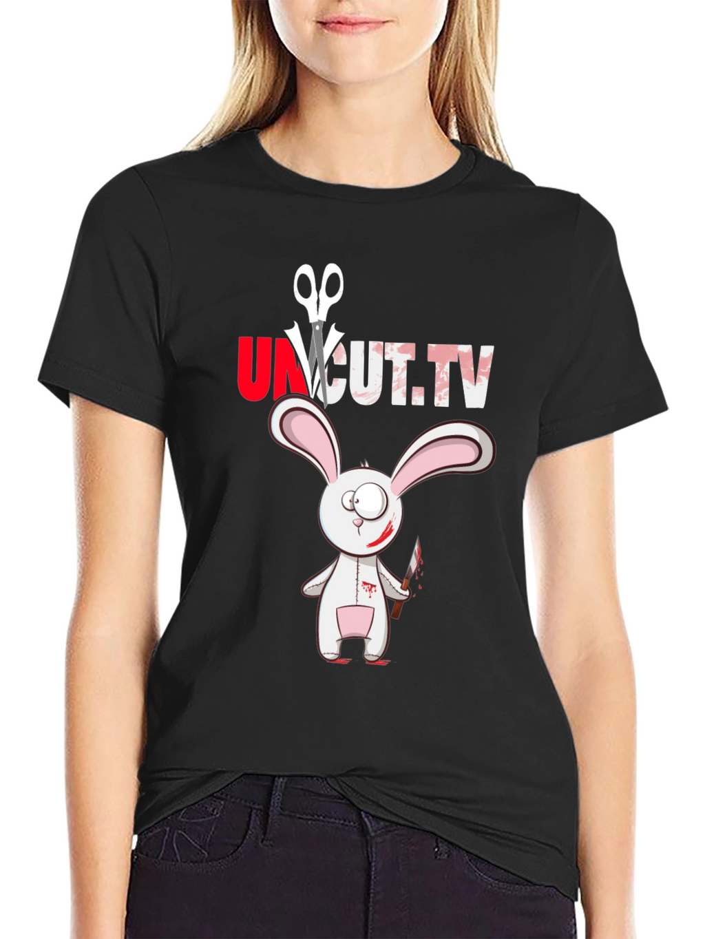 Uncut TV Creepy Bunny T-Shirt