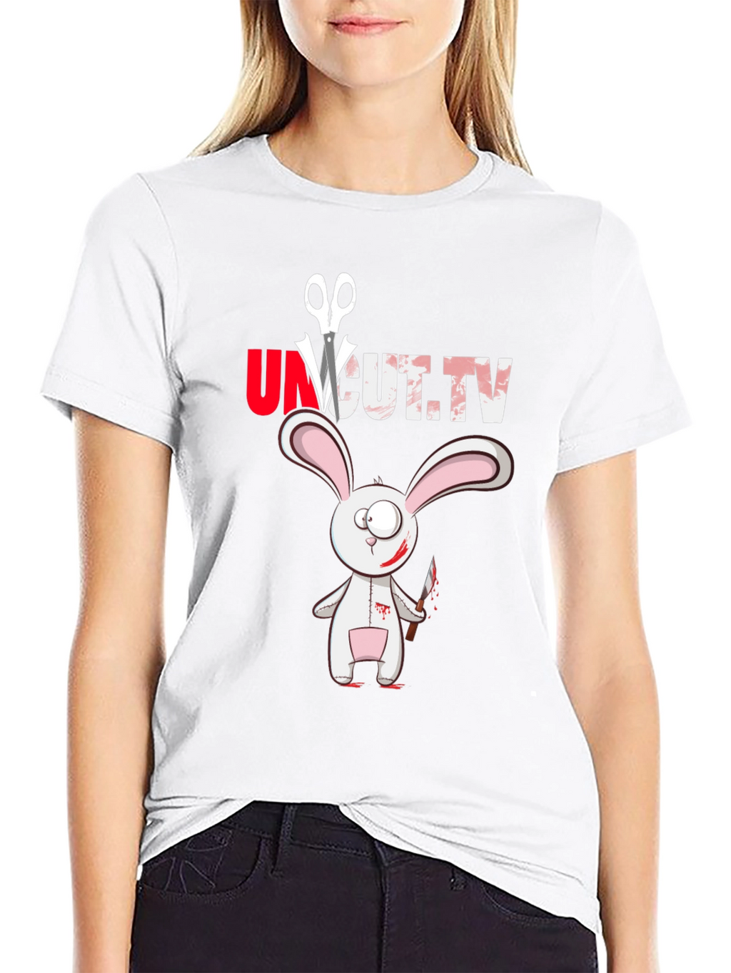 Uncut TV Creepy Bunny T-Shirt