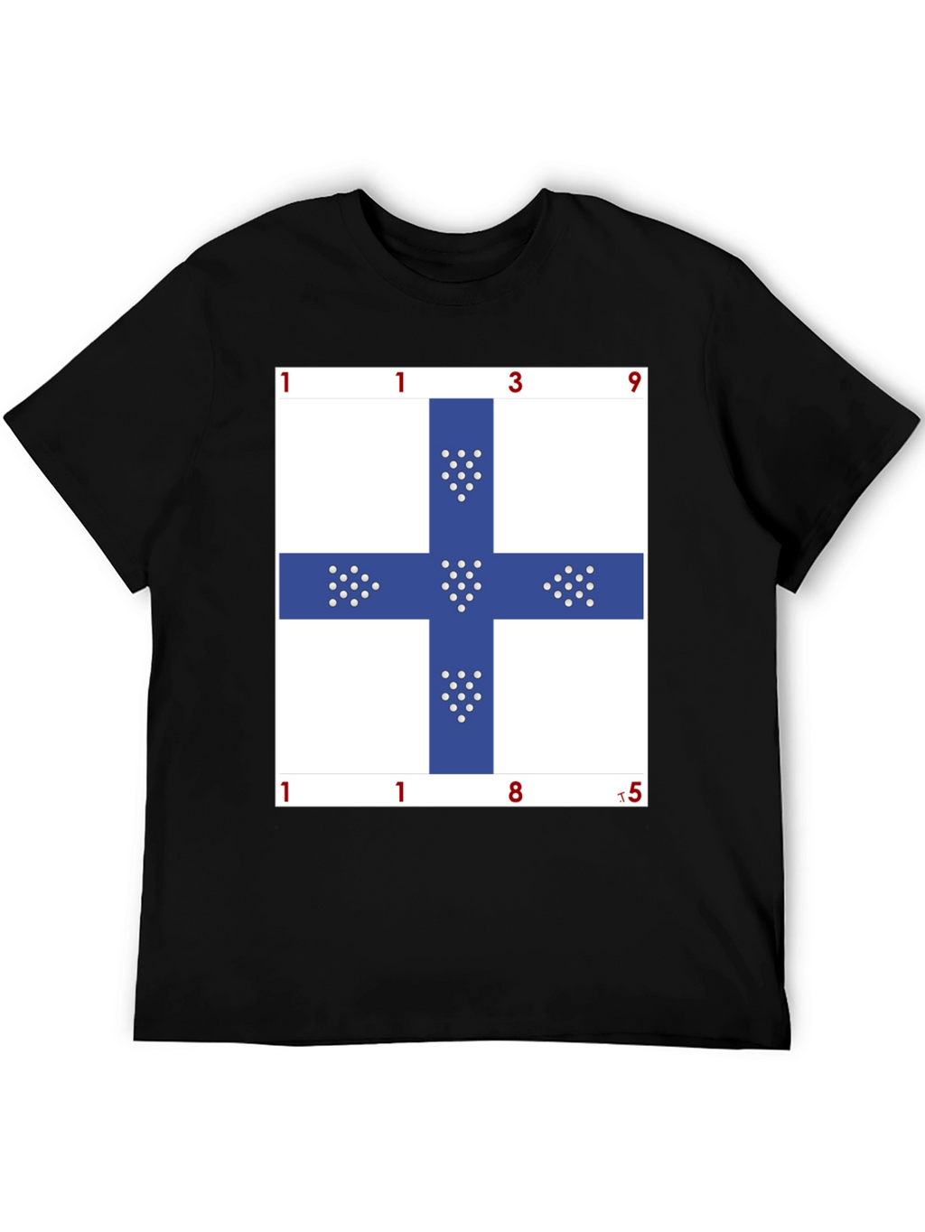 Unique Blue Cross Graphic T-Shirt