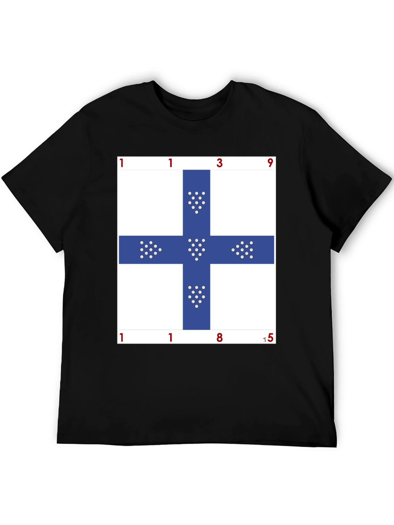 Unique Blue Cross Graphic T-Shirt