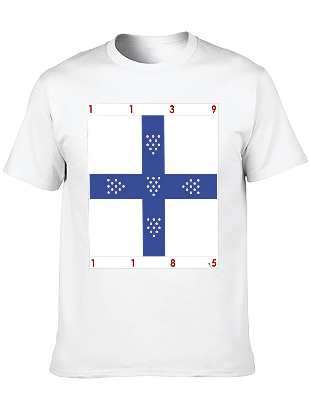 Unique Blue Cross Graphic T-Shirt