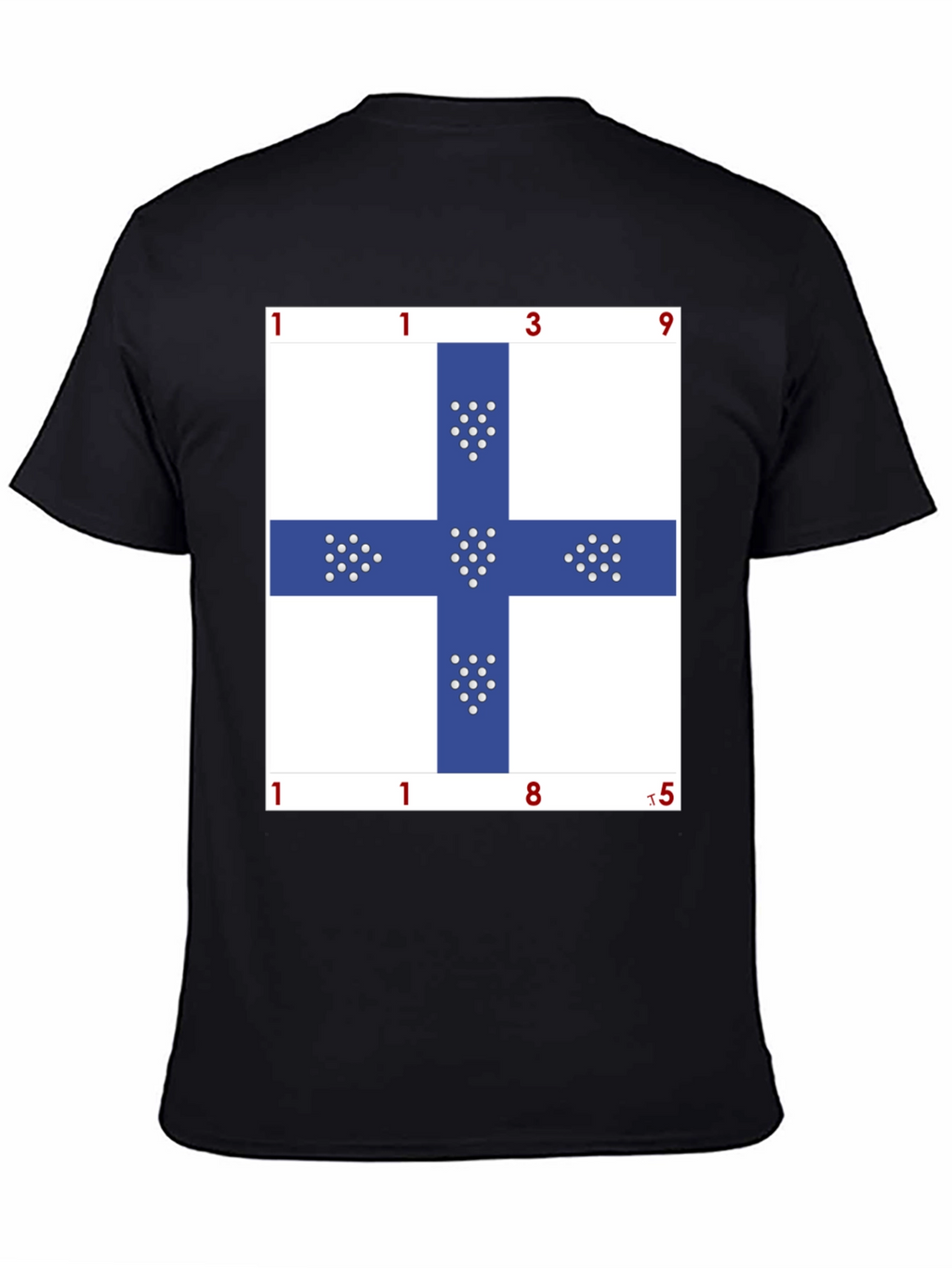 Unique Blue Cross Graphic T-Shirt