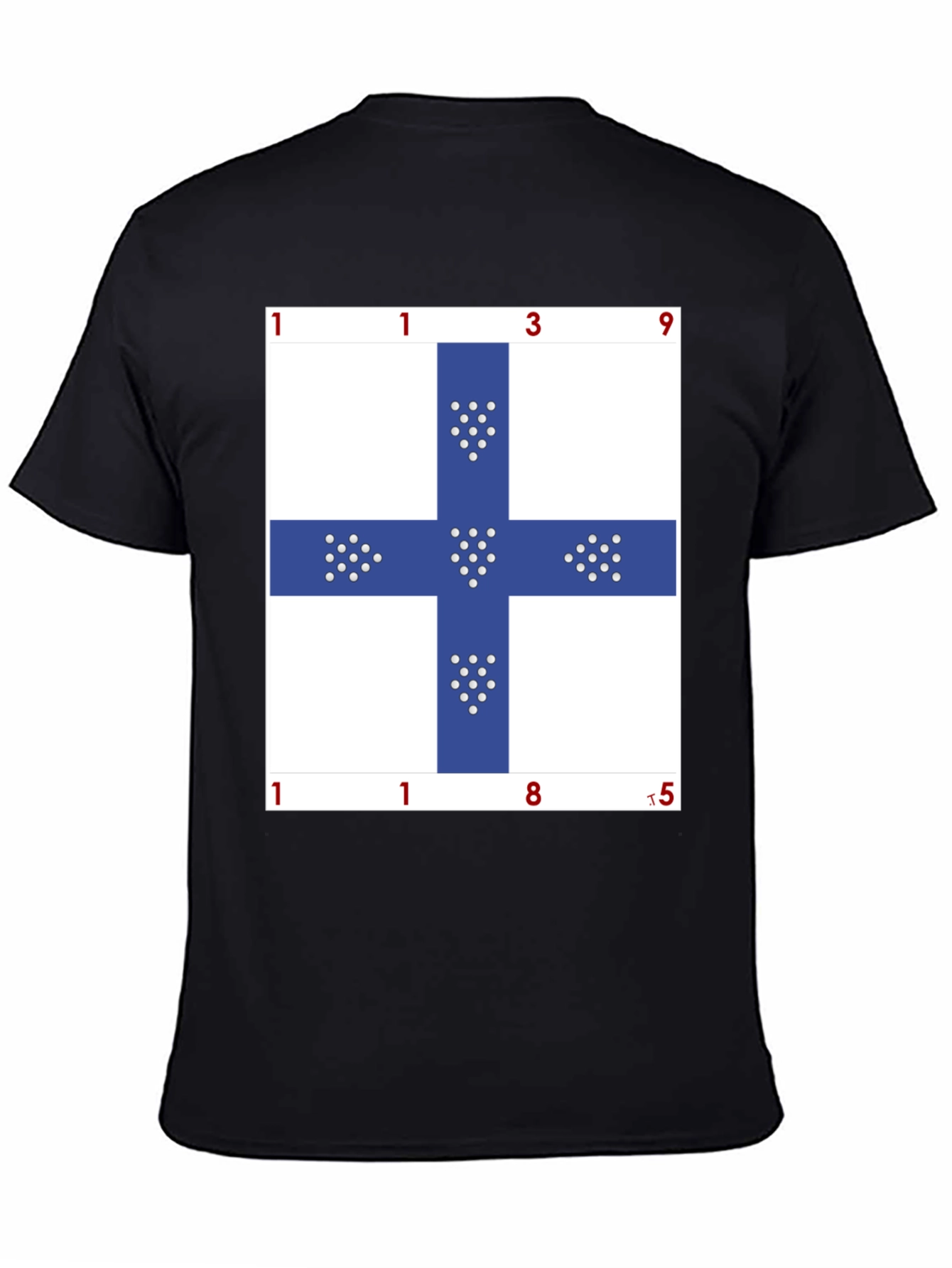 Unique Blue Cross Graphic T-Shirt