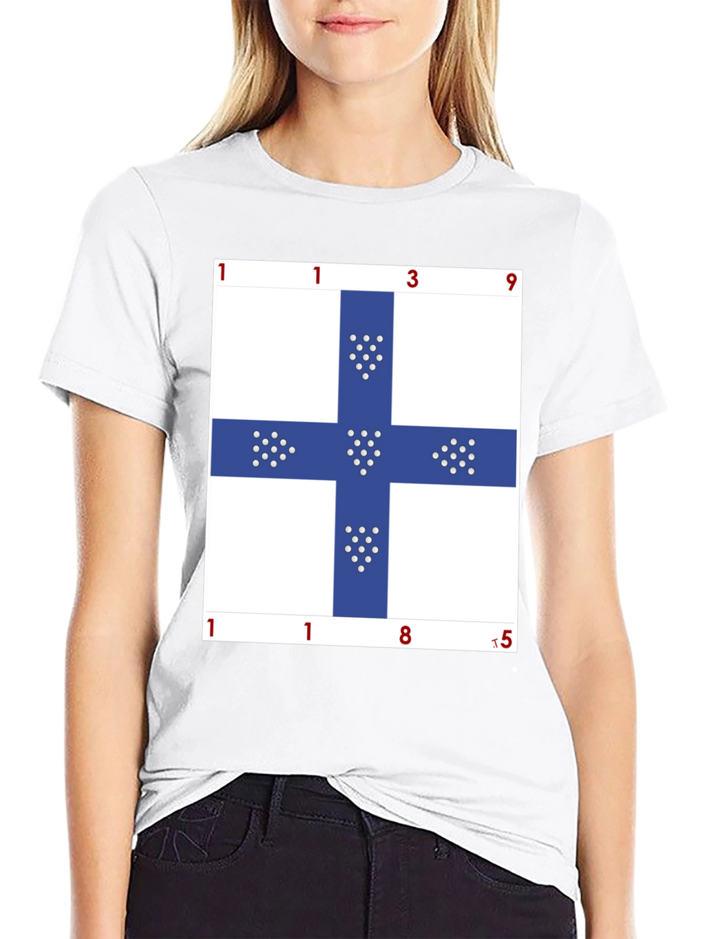Unique Blue Cross Graphic T-Shirt