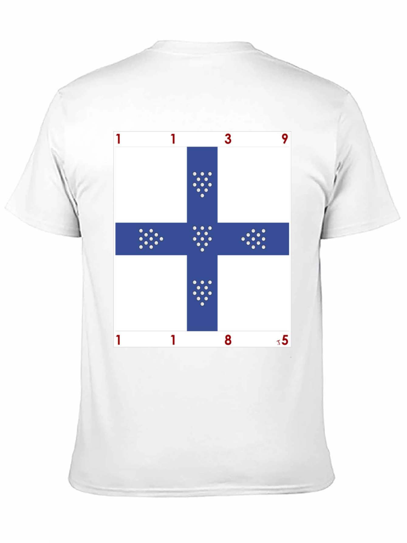 Unique Blue Cross Graphic T-Shirt