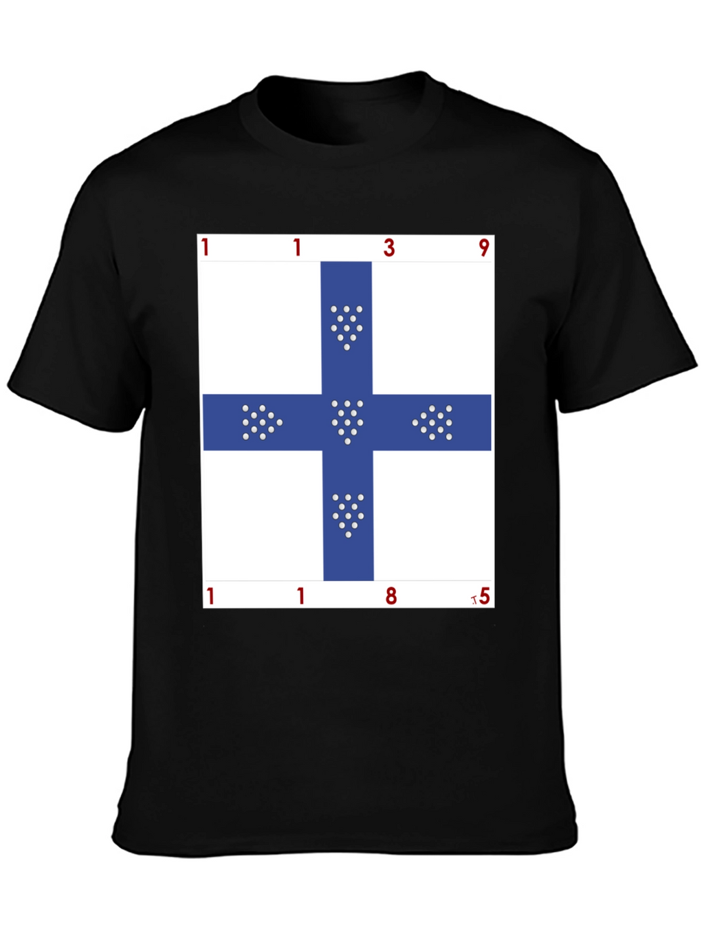 Unique Blue Cross Graphic T-Shirt