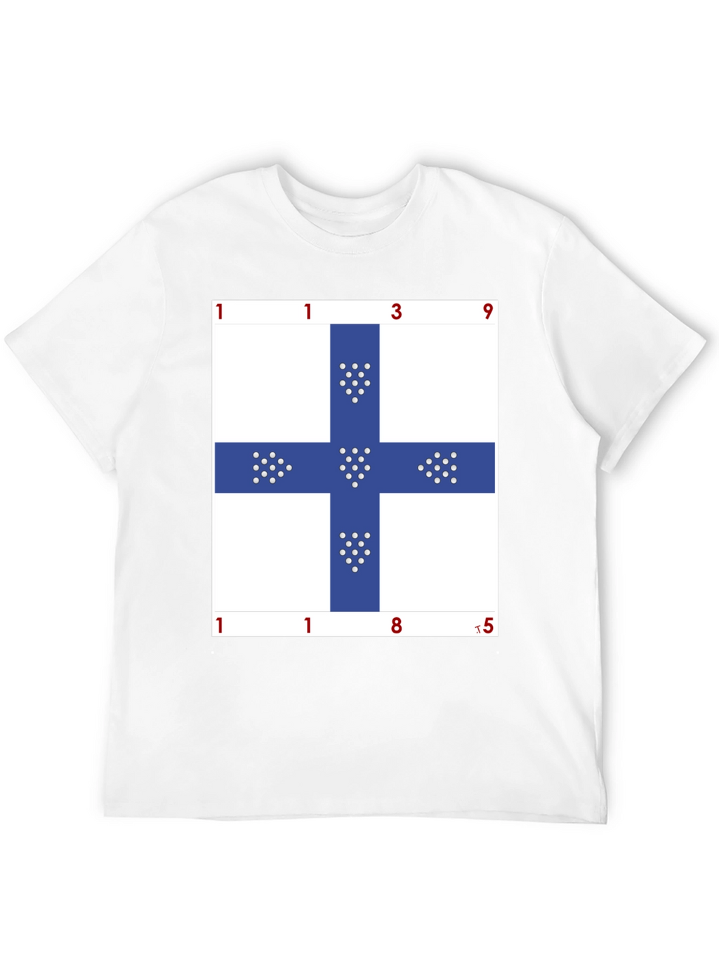 Unique Blue Cross Graphic T-Shirt