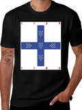 Unique Blue Cross Graphic T-Shirt