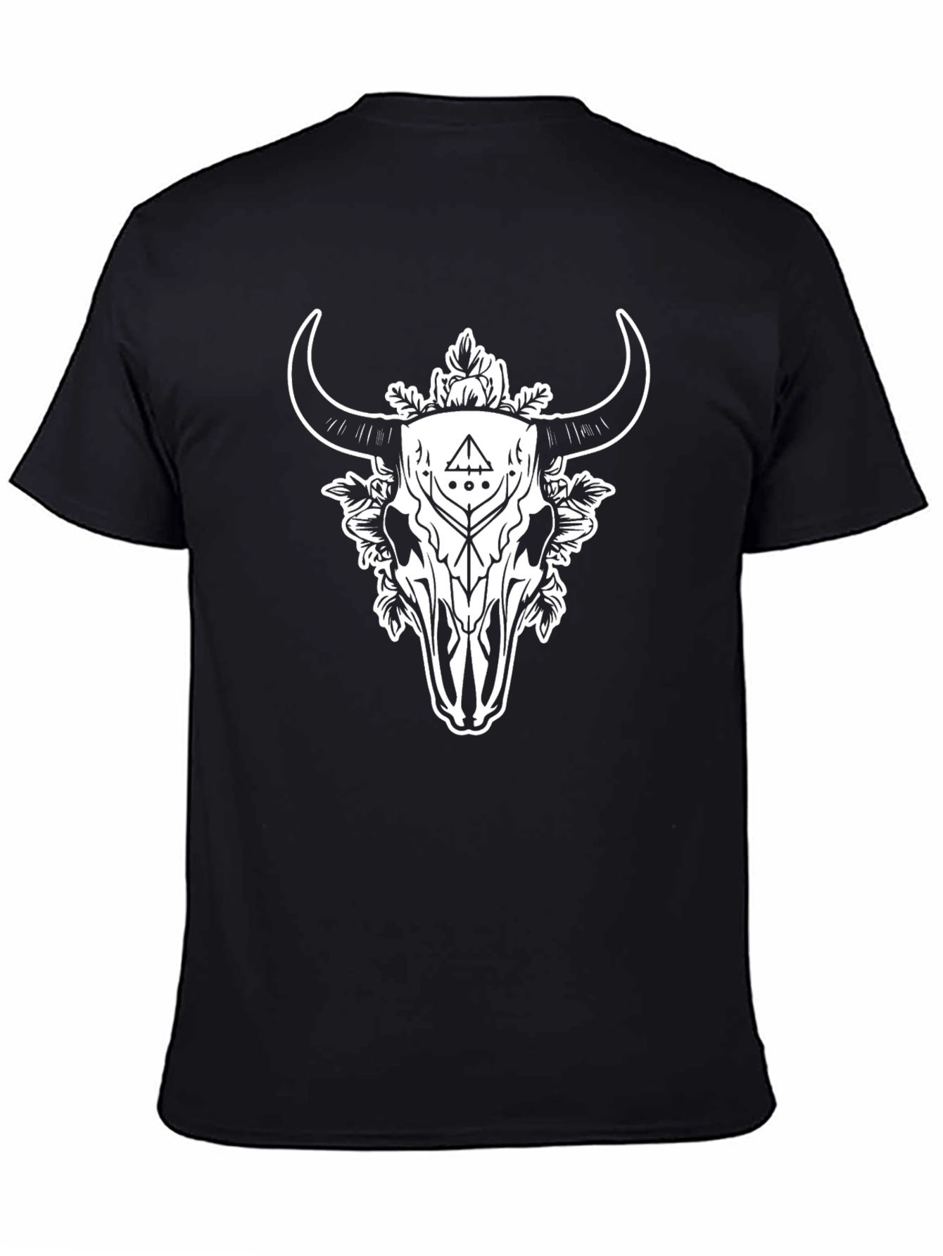 Bull Skull Graphic Tee - Trendy Black T-Shirt