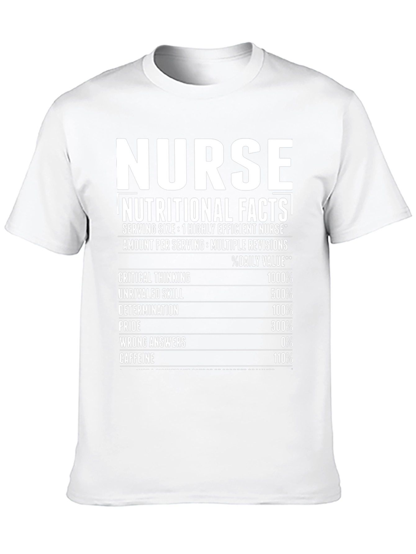Nurse Nutritional Facts Graphic T-Shirt