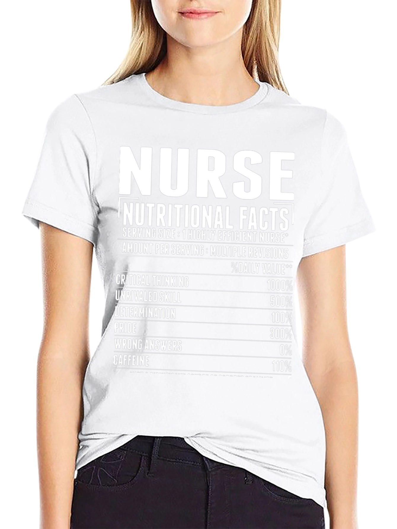 Nurse Nutritional Facts Graphic T-Shirt