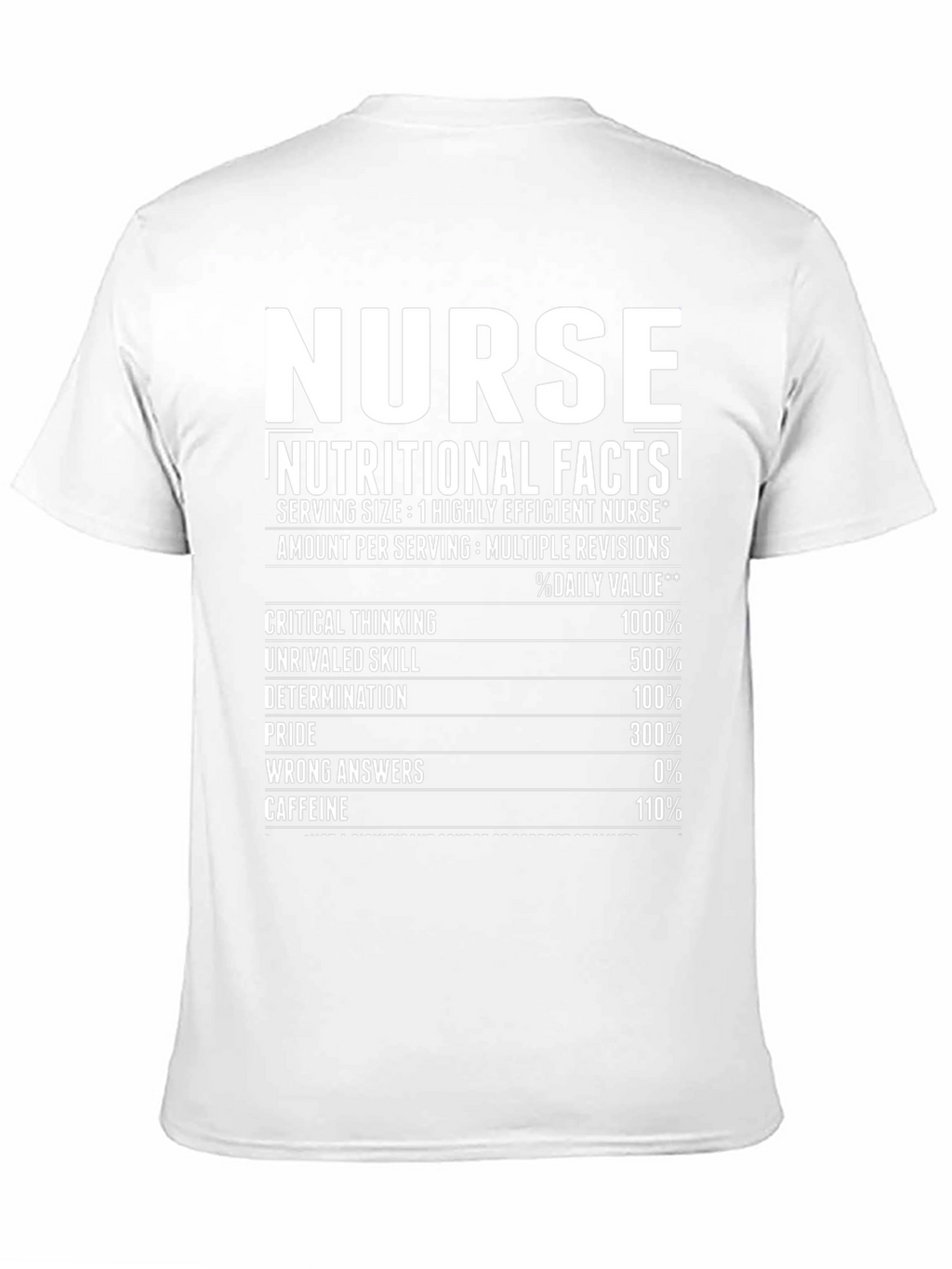Nurse Nutritional Facts Graphic T-Shirt