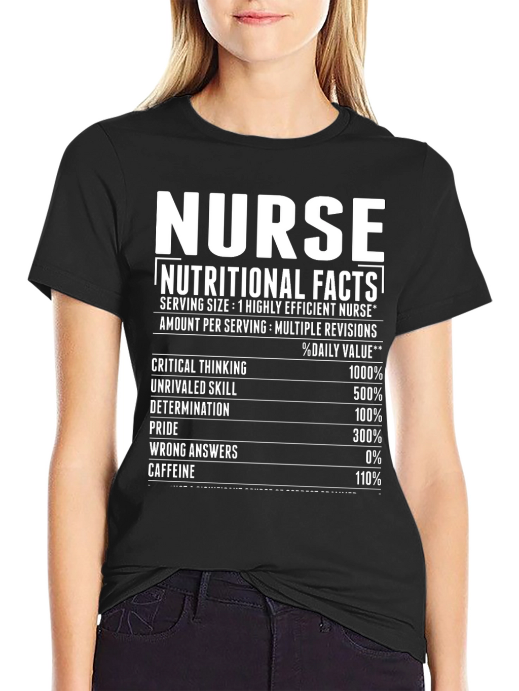 Nurse Nutritional Facts Graphic T-Shirt