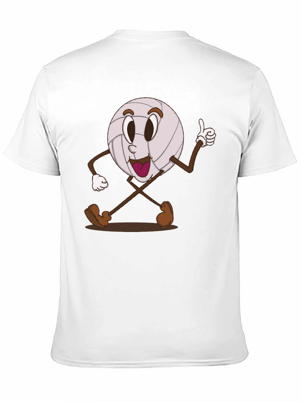 Volleyball Cartoon Graphic Tee - Black