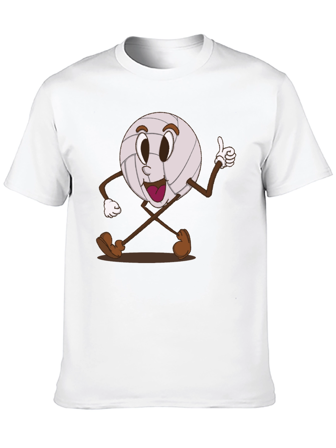 Volleyball Cartoon Graphic Tee - Black