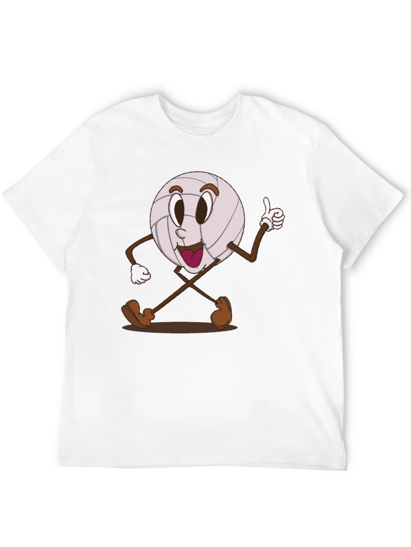 Volleyball Cartoon Graphic Tee - Black