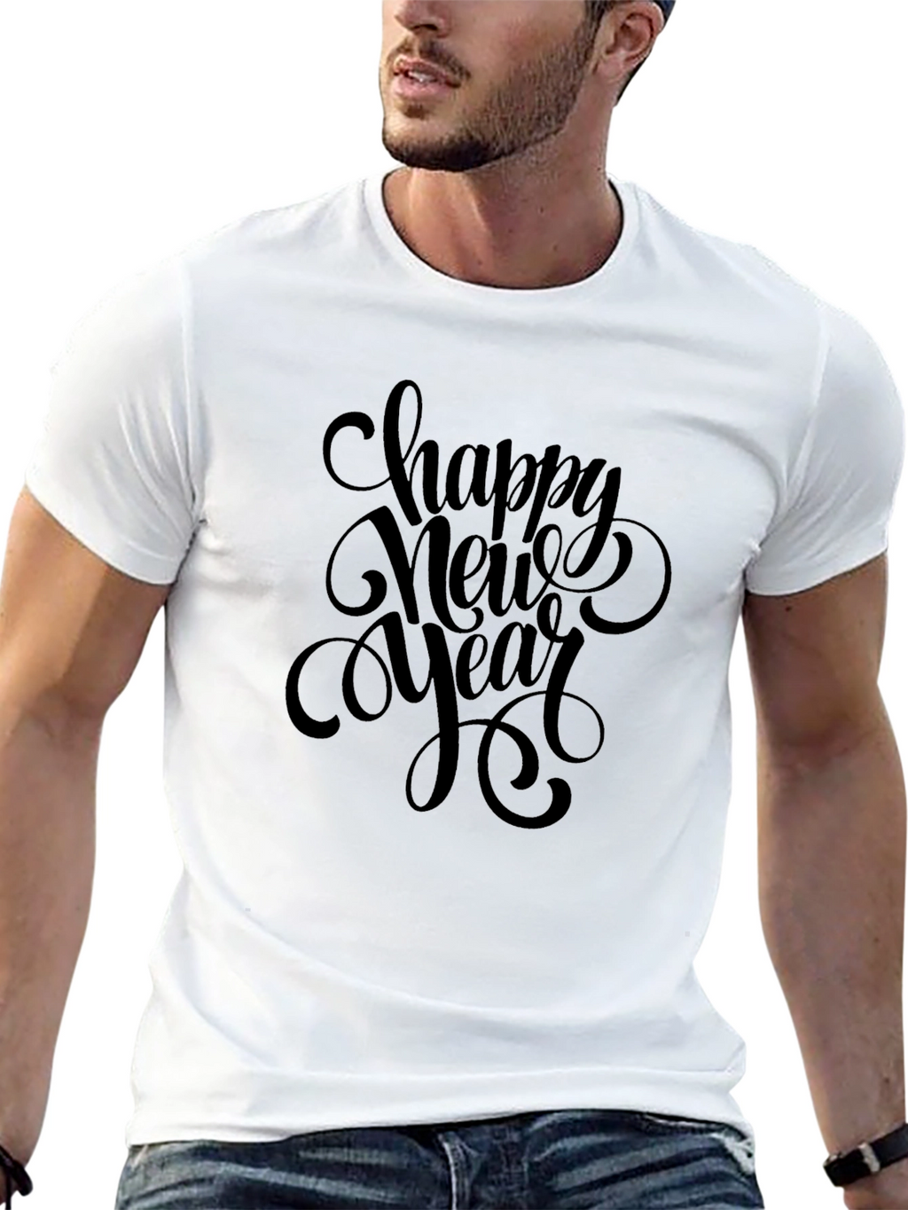 Happy New Year Black T-Shirt