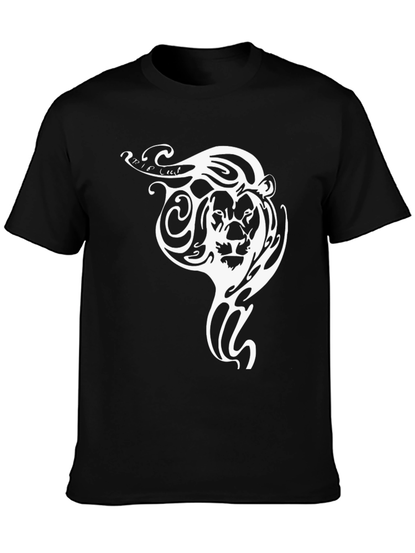 Tribal Lion Graphic Tee - Black Cotton Comfort