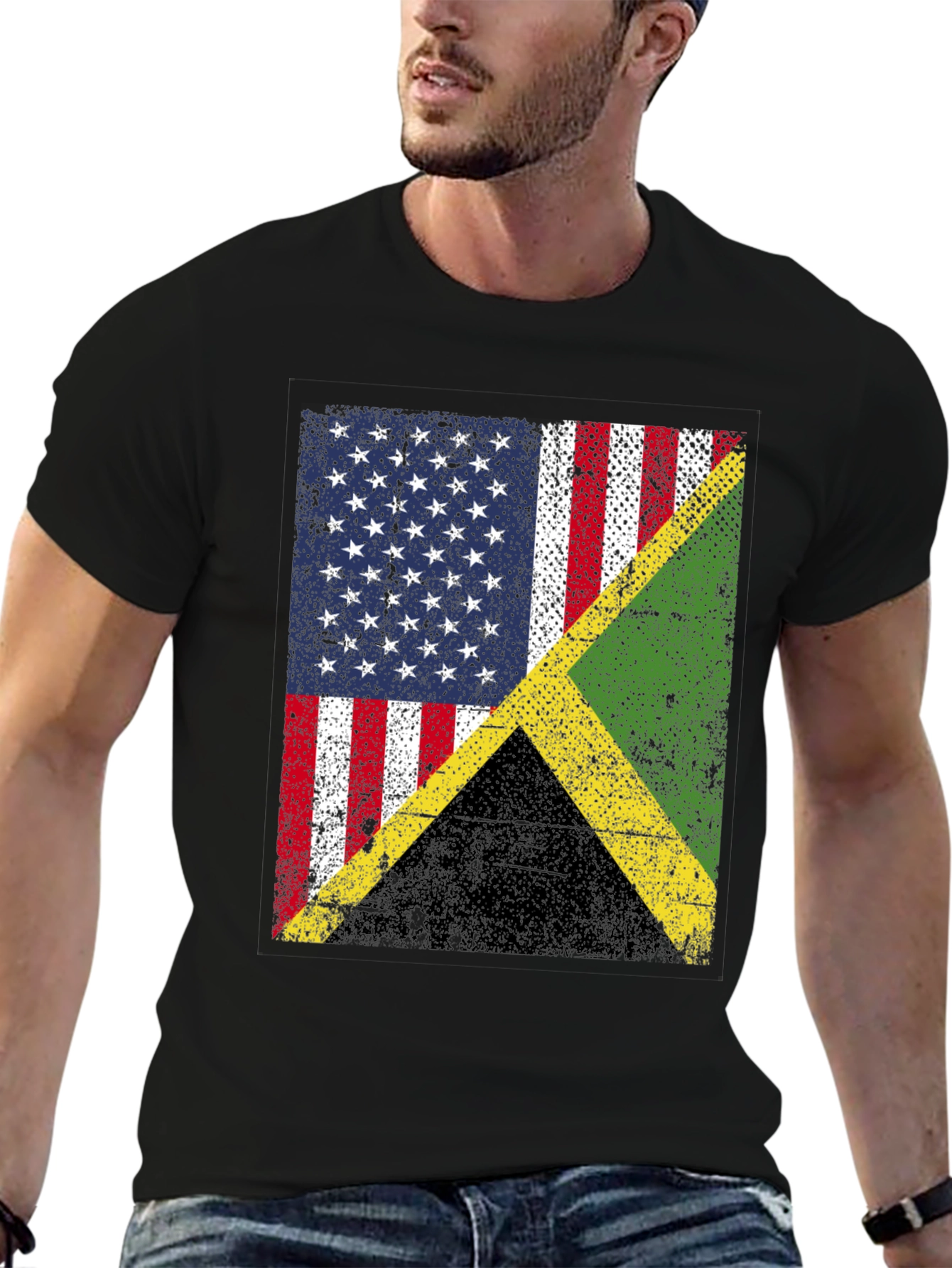 USA Jamaica Flag Graphic T-Shirt