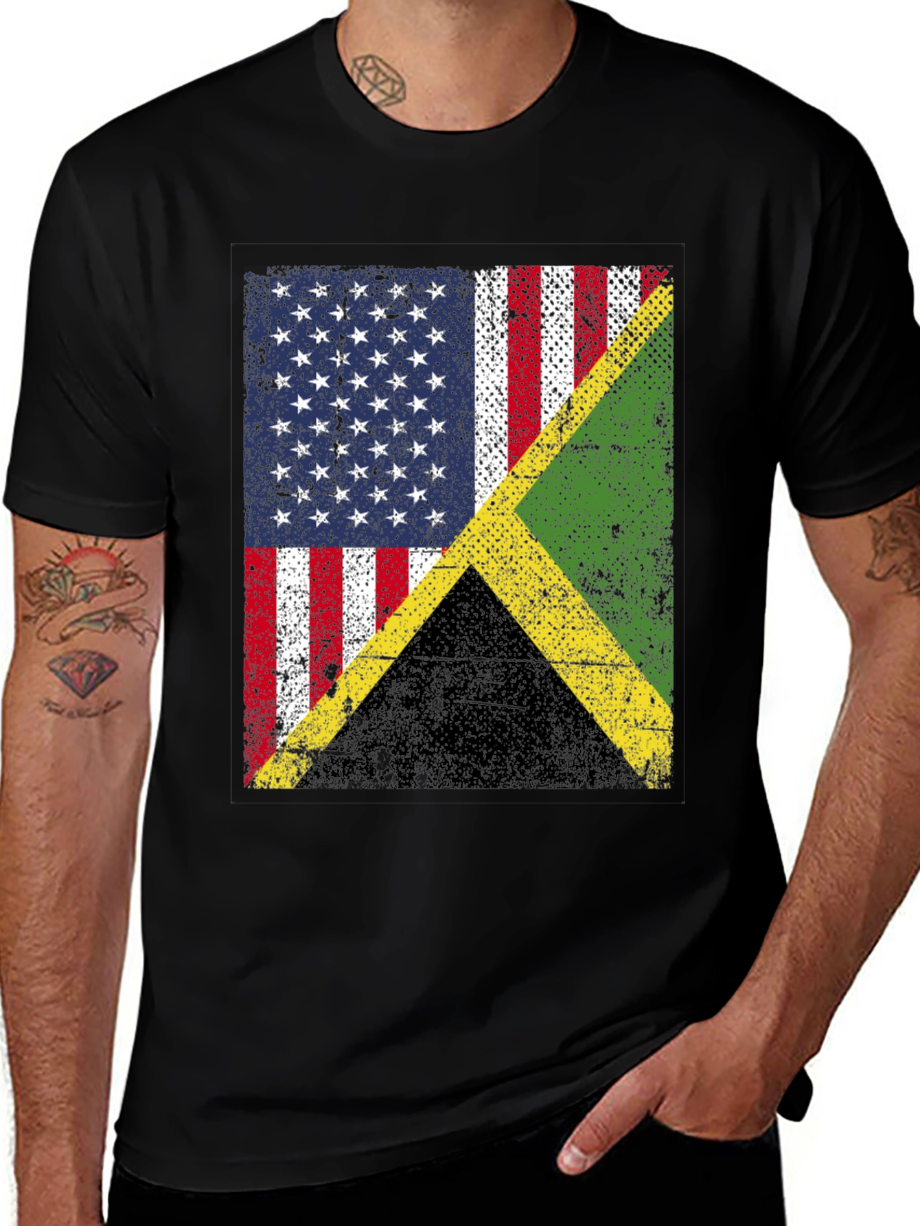 USA Jamaica Flag Graphic T-Shirt