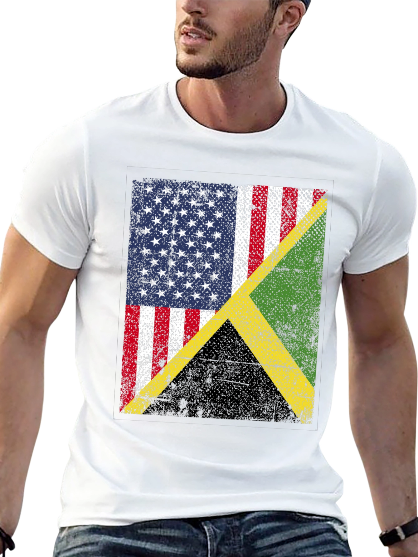 USA Jamaica Flag Graphic T-Shirt