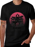 Drummer Girl Graphic Tee - Retro Sunset Design