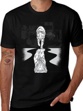 Cat Lion Reflection Graphic Tee - Black