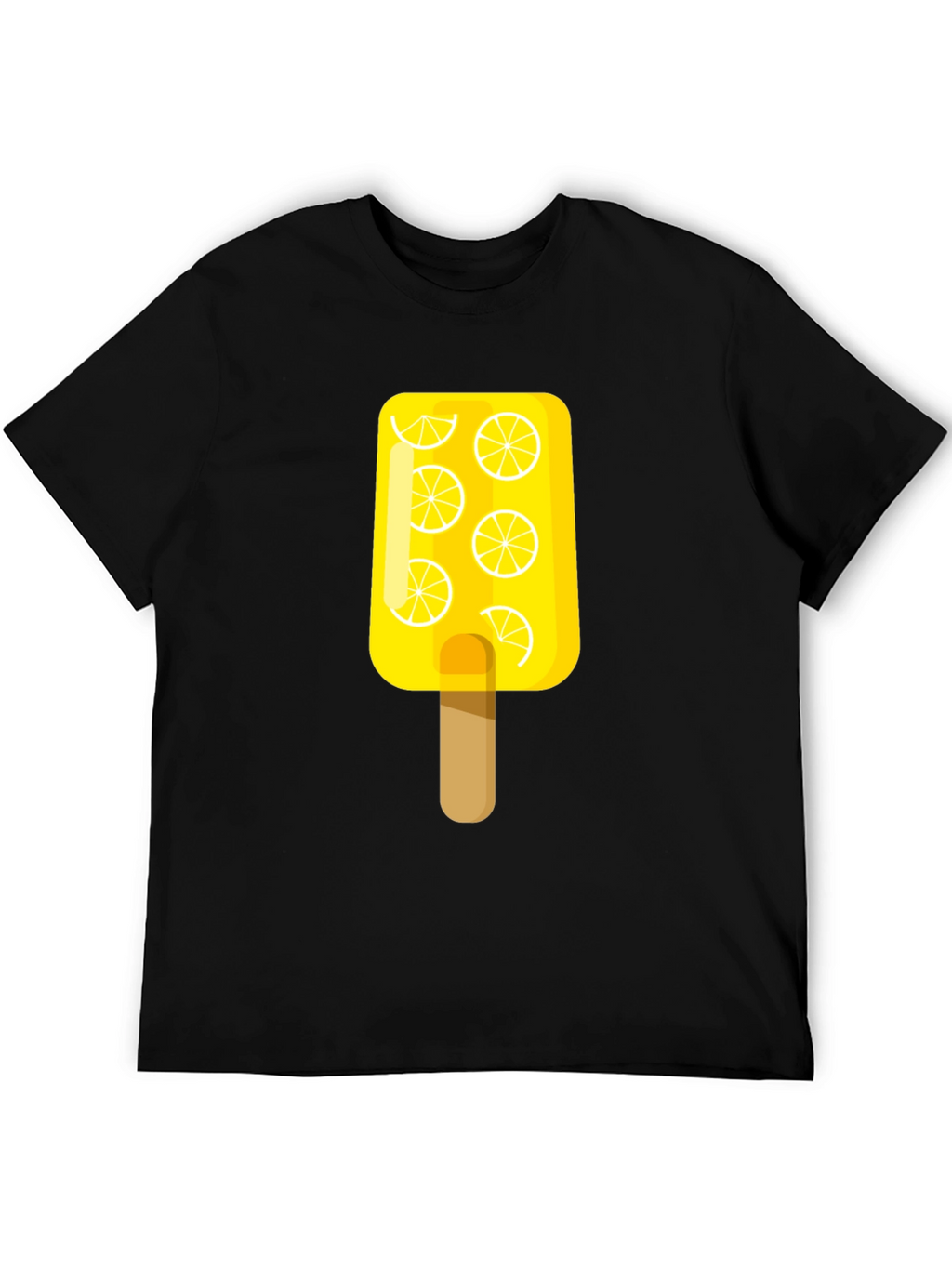 Lemon Popsicle Graphic Tee - Black Cotton T-Shirt